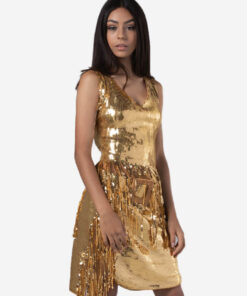 Gold night party dress